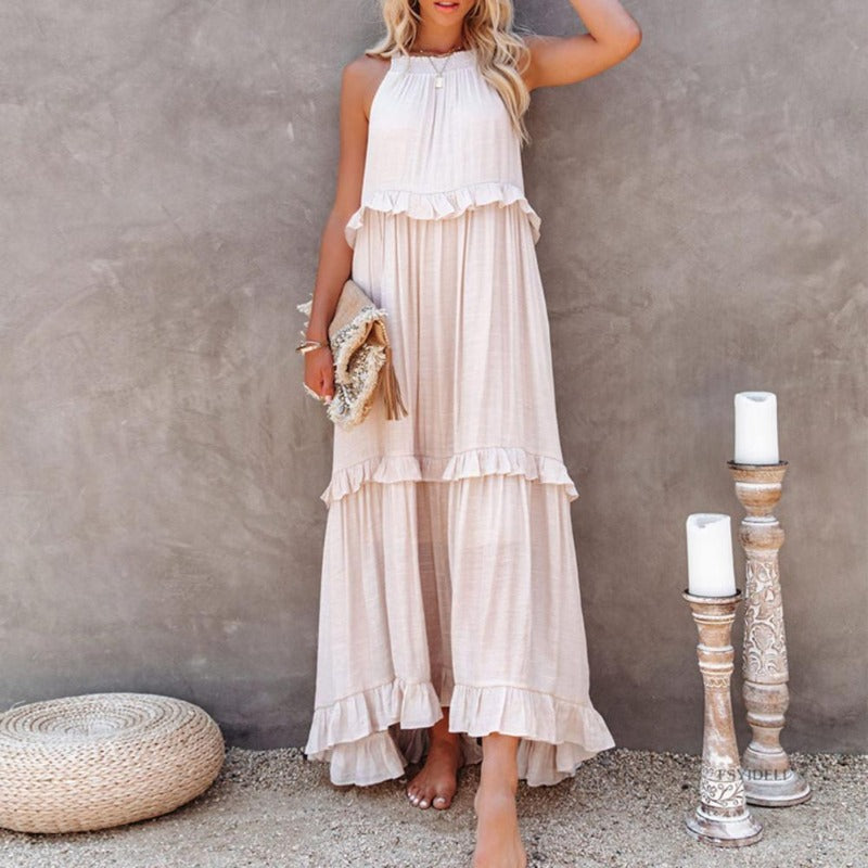 Seraphina | Maxikleid mit leichtem Stoff und verspielten Rüschen für Frauen