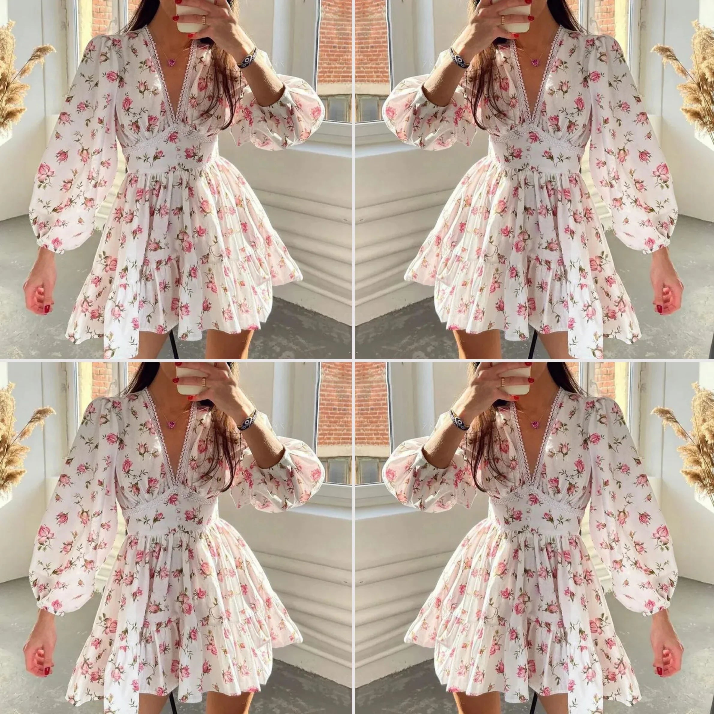Leanne - Minikleid mit Blumenmuster