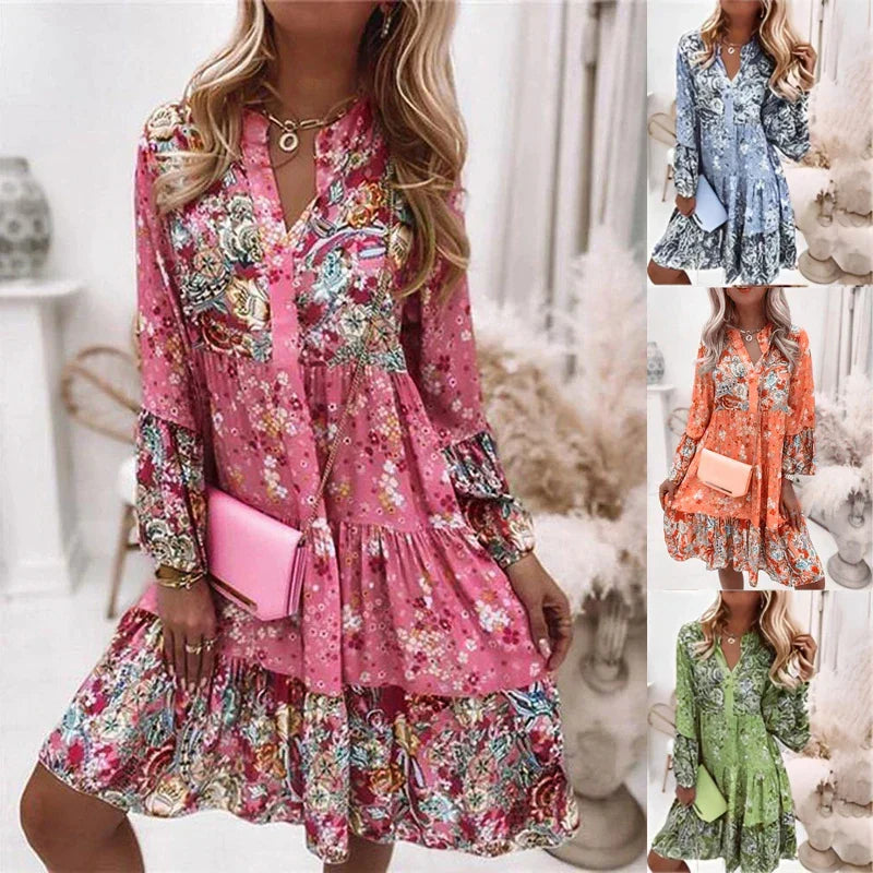 Liora | Sommerkleid mit Atmungsaktivem Stoff und Verspieltem V-Ausschnitt für Frauen