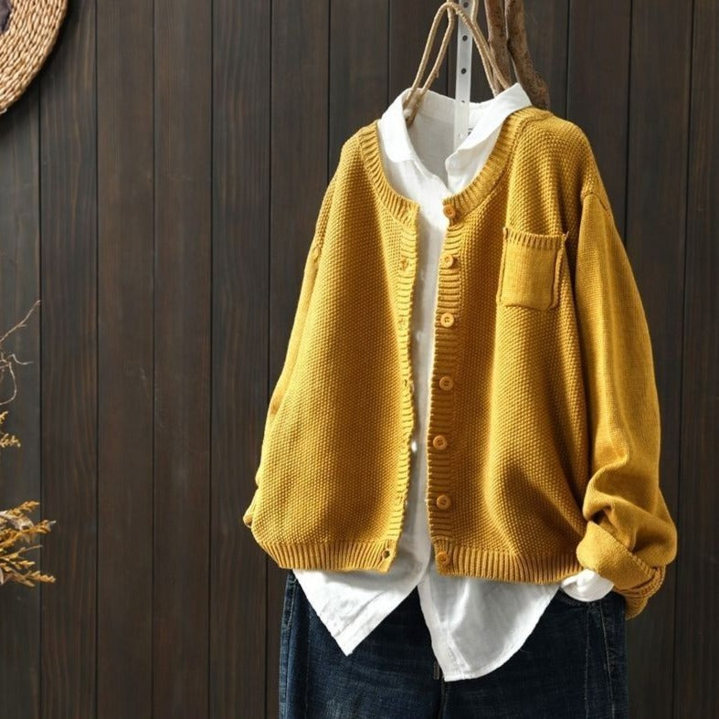 Livia | Cardigan mit Weichem Stoff und Ballonärmeln für Damen