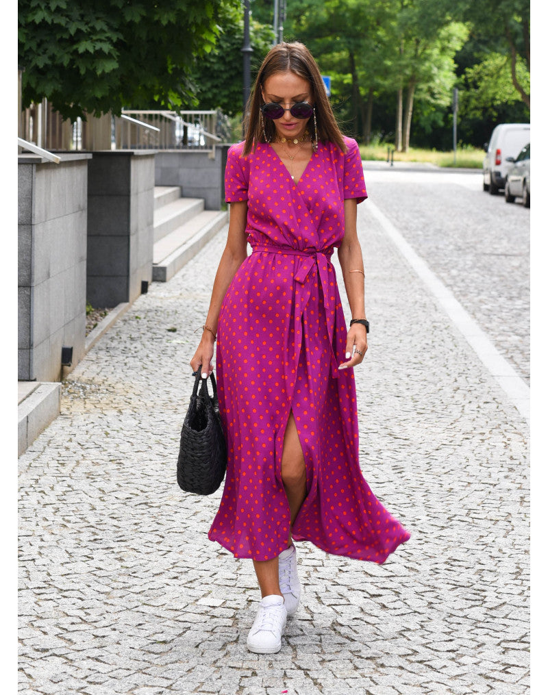 Livia | Midi-Kleid mit Frischem Blumendesign und Wickelstil für Damen