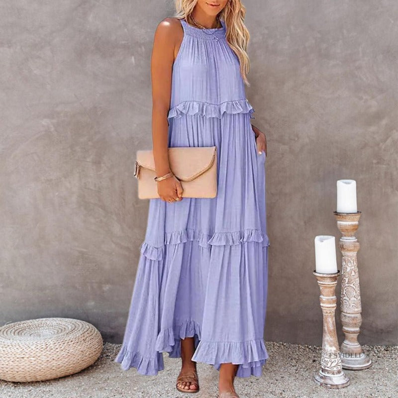 Seraphina | Maxikleid mit leichtem Stoff und verspielten Rüschen für Frauen