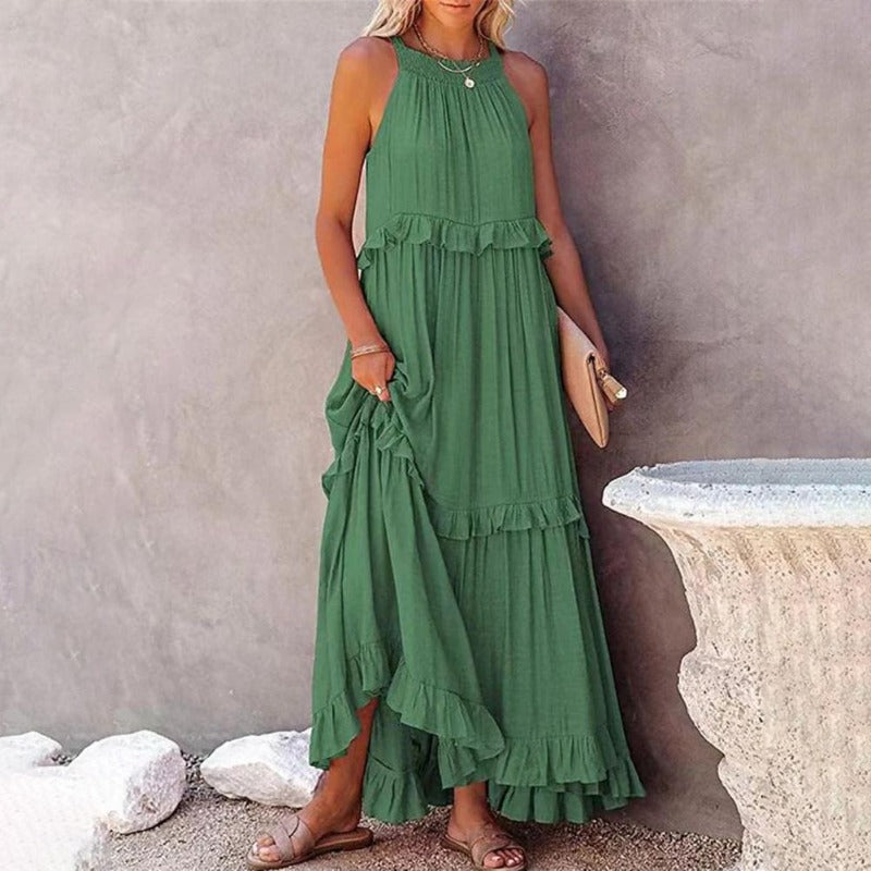 Seraphina | Maxikleid mit leichtem Stoff und verspielten Rüschen für Frauen