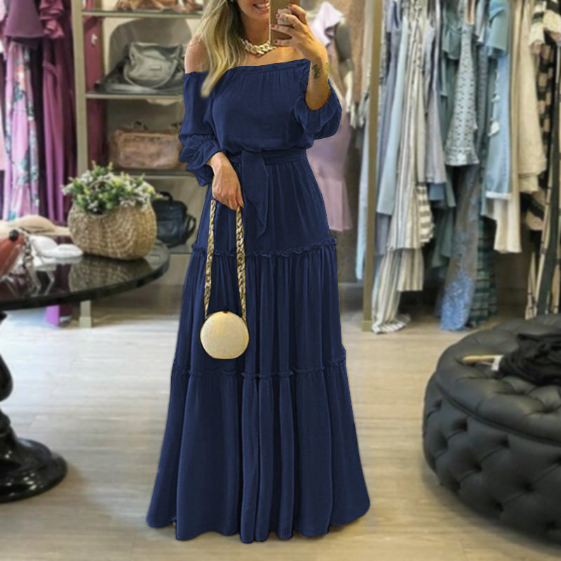 Livia | Maxikleid mit Boho-Chic und Elastischem Ausschnitt für Damen