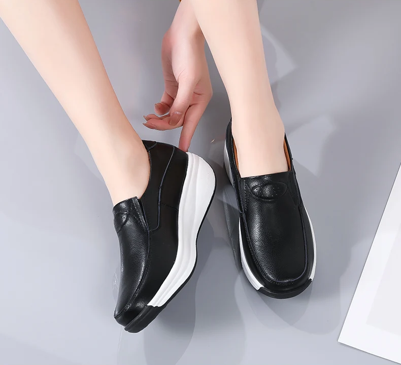 Mandie | Damen Leder-Slipper mit dicker Sohle