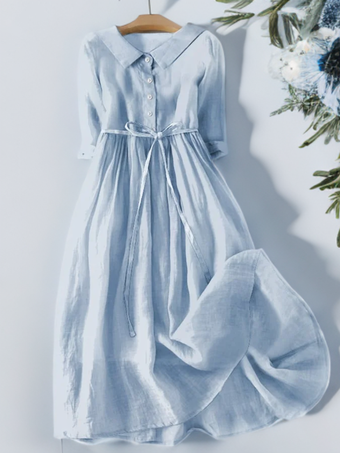 Mira | Mittellanges Kleid mit Eleganter Silhouette und Praktischen Taschen für Frauen