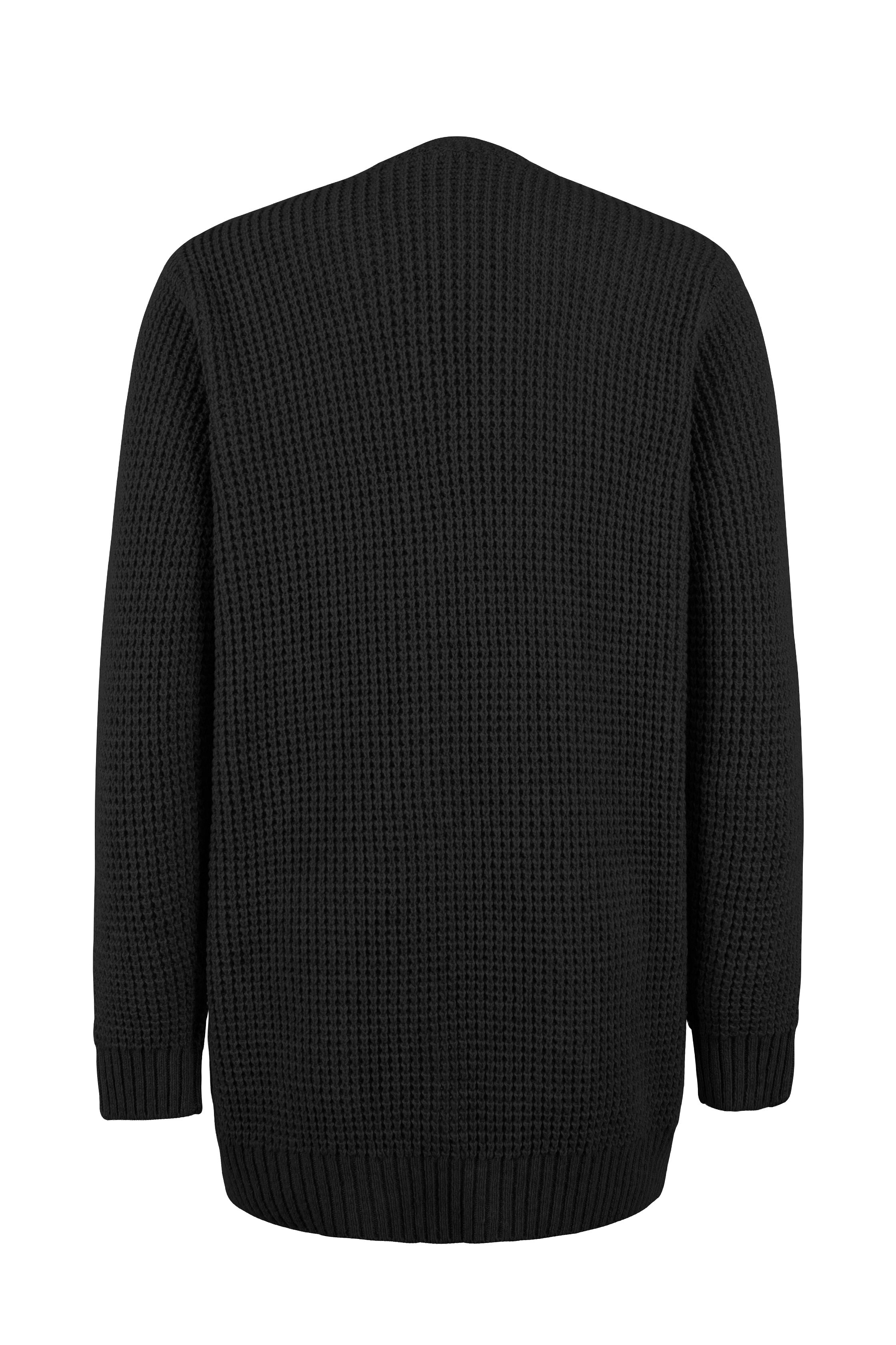 Strickjacke - Damen Strickjacke mit langen Ärmeln, offener Front und Taschen