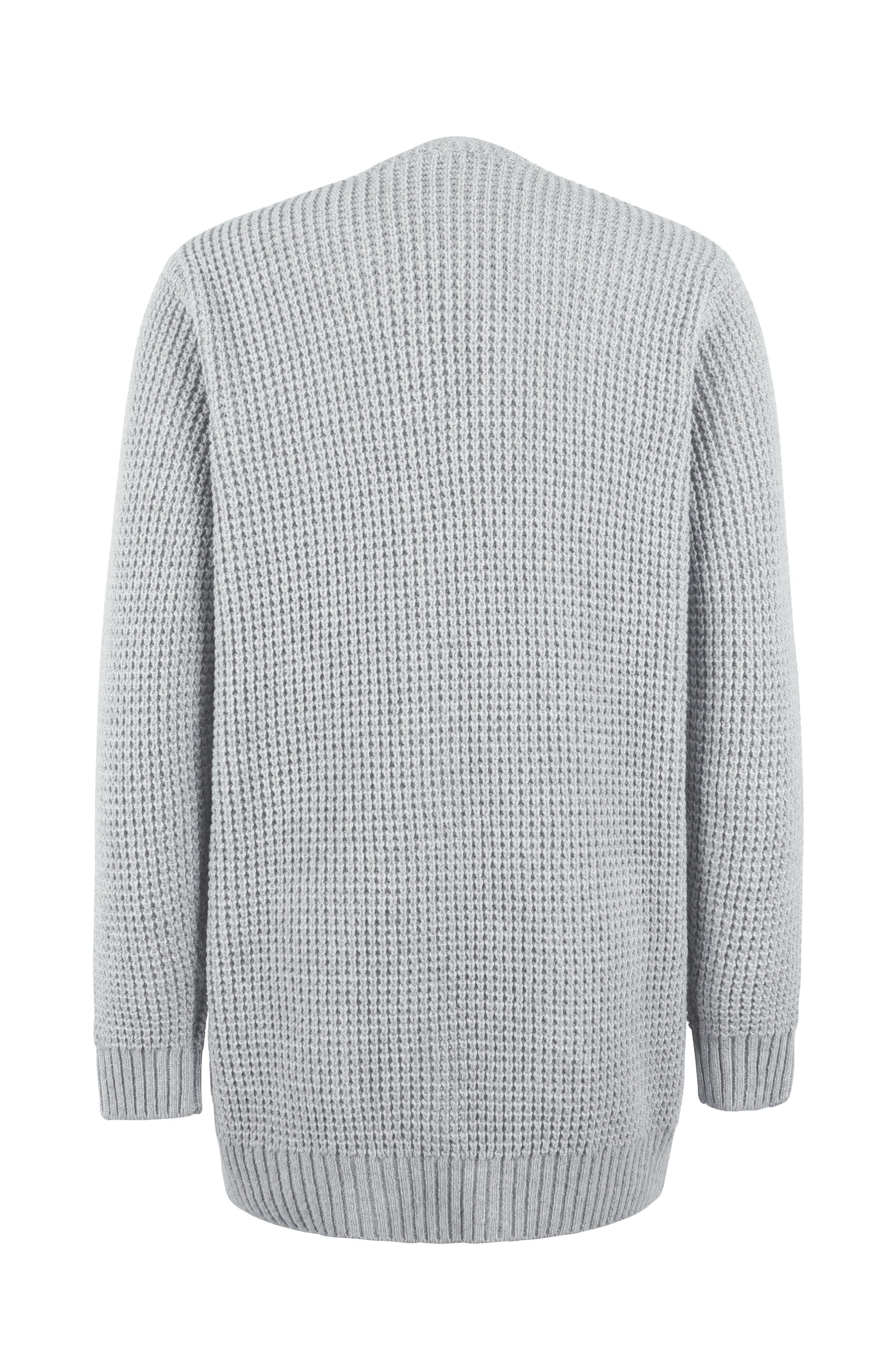 Strickjacke - Damen Strickjacke mit langen Ärmeln, offener Front und Taschen