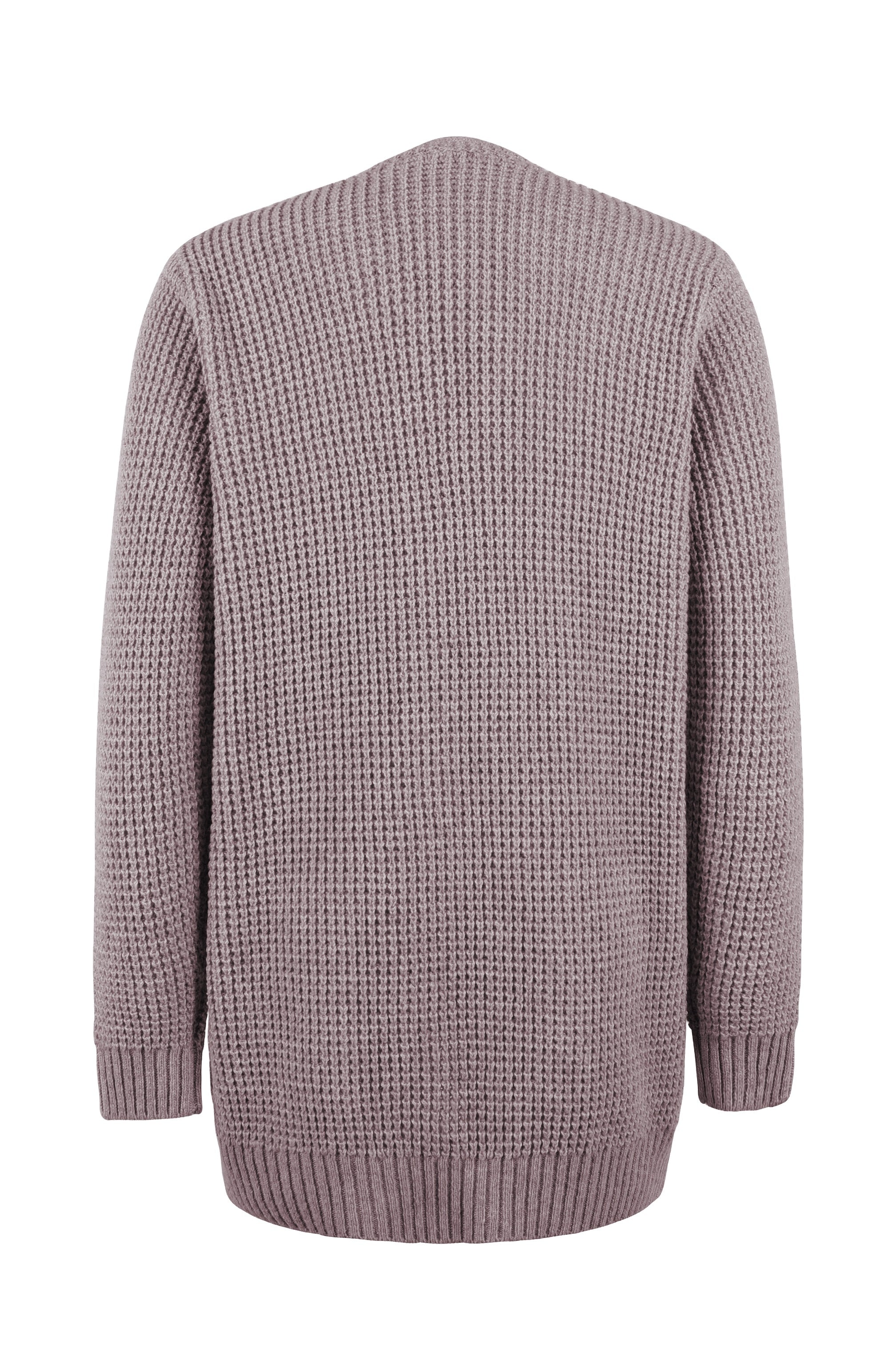 Strickjacke - Damen Strickjacke mit langen Ärmeln, offener Front und Taschen