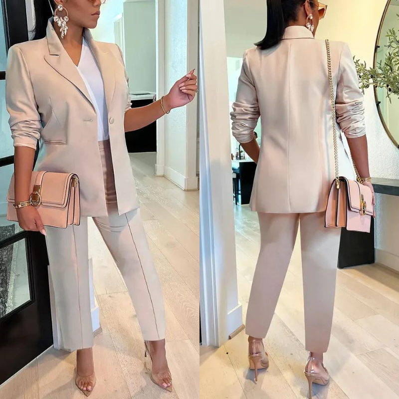 Catherine - Elegantes Set aus solider Blazer und Hose