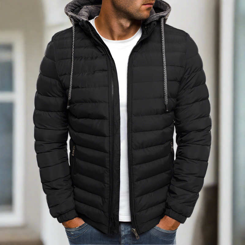 Luca | Steppjacke mit Stil und Abnehmbarer Kapuze für Herren im Winter
