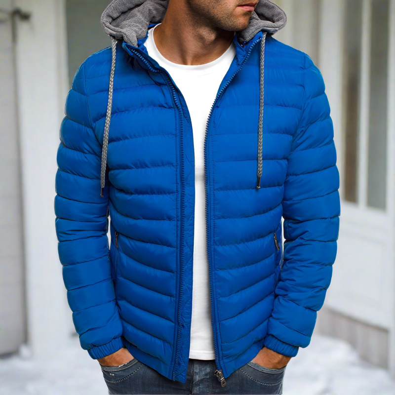 Luca | Steppjacke mit Stil und Abnehmbarer Kapuze für Herren im Winter