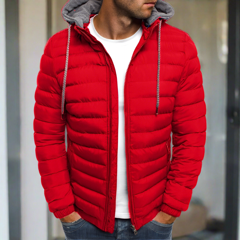 Luca | Steppjacke mit Stil und Abnehmbarer Kapuze für Herren im Winter