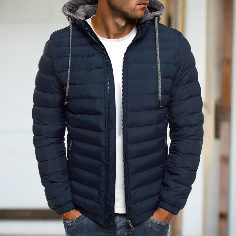 Luca | Steppjacke mit Stil und Abnehmbarer Kapuze für Herren im Winter