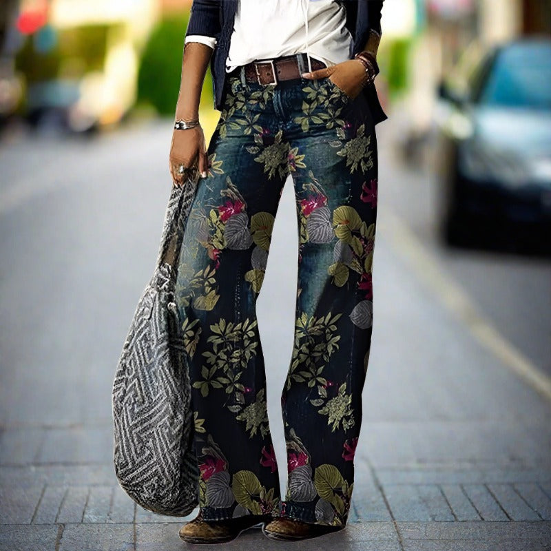 Luna | Jeans mit Boho-Floral-Print und Bequemer Passform für Damen
