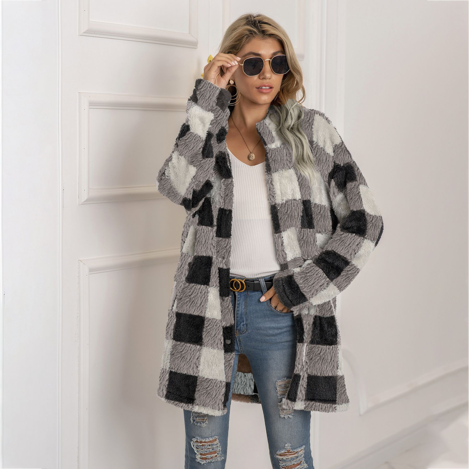 Livia | Karojacke mit Gemütlichem Fleece und Oversized Schnitt für Frauen