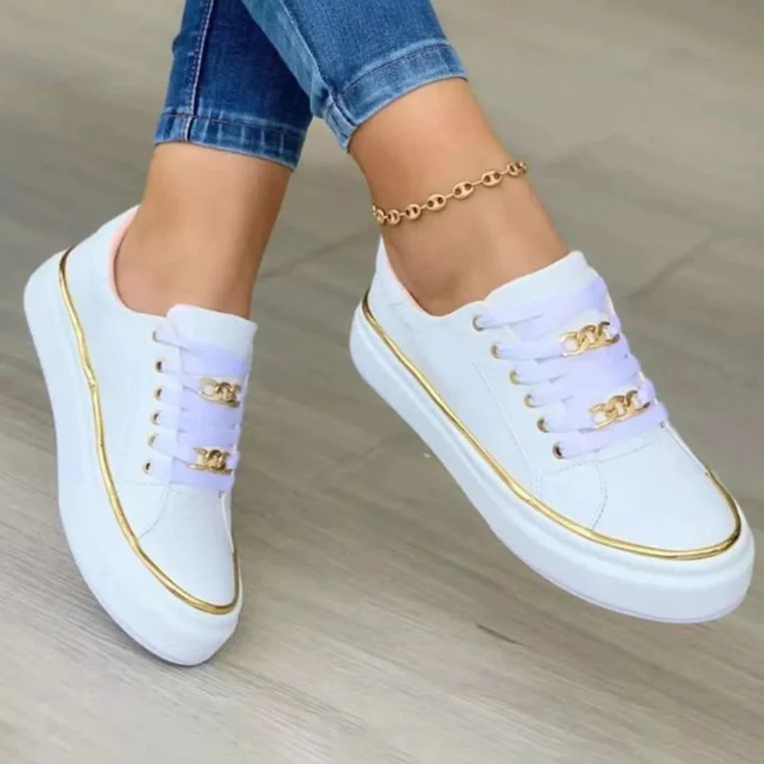 Henley - Damensneaker Schicke Goldakzente