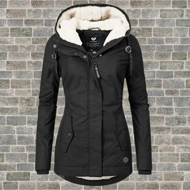 Winter Parka - Pelzgefütterte Shearling Winterjacke für Frauen mit Kapuze