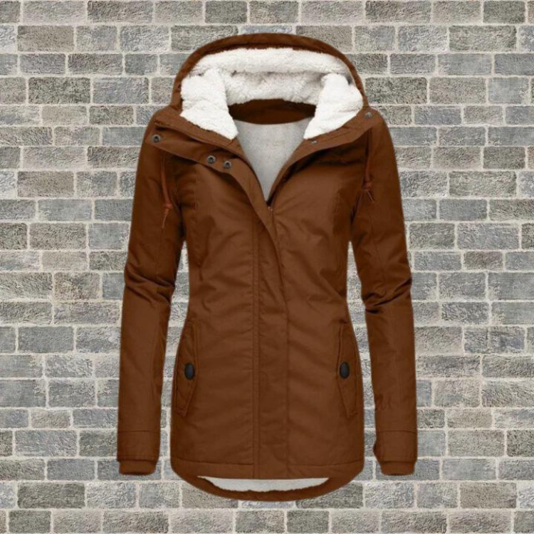 Winter Parka - Pelzgefütterte Shearling Winterjacke für Frauen mit Kapuze