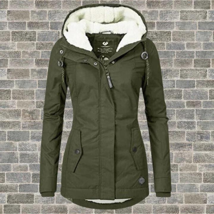 Winter Parka - Pelzgefütterte Shearling Winterjacke für Frauen mit Kapuze