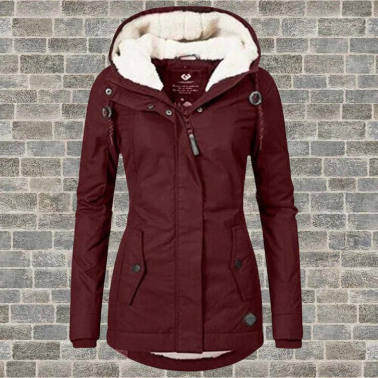 Winter Parka - Pelzgefütterte Shearling Winterjacke für Frauen mit Kapuze