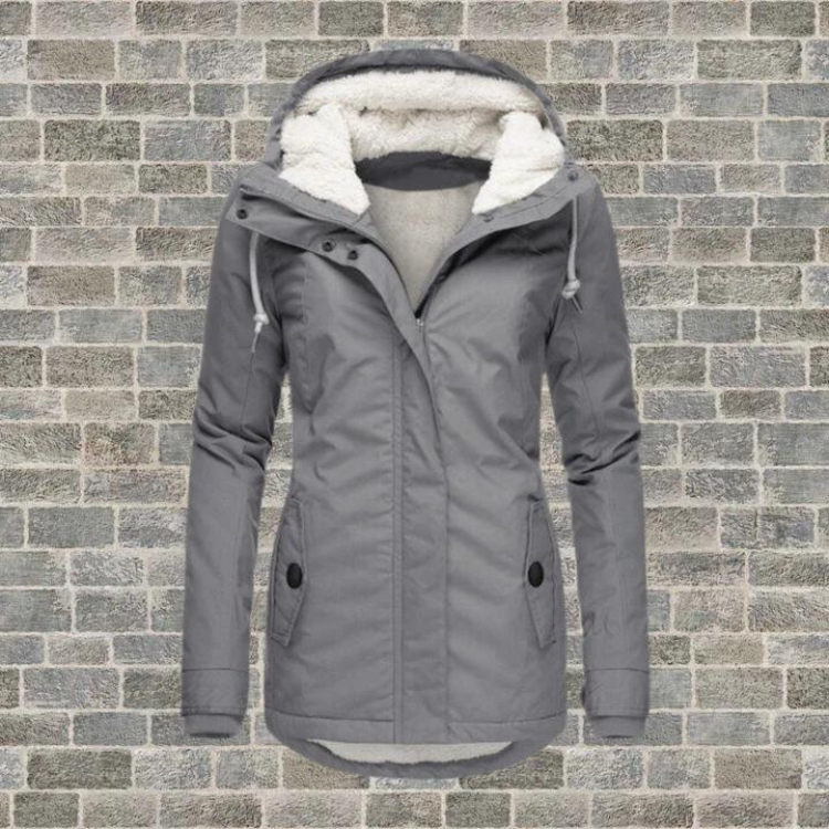 Winter Parka - Pelzgefütterte Shearling Winterjacke für Frauen mit Kapuze