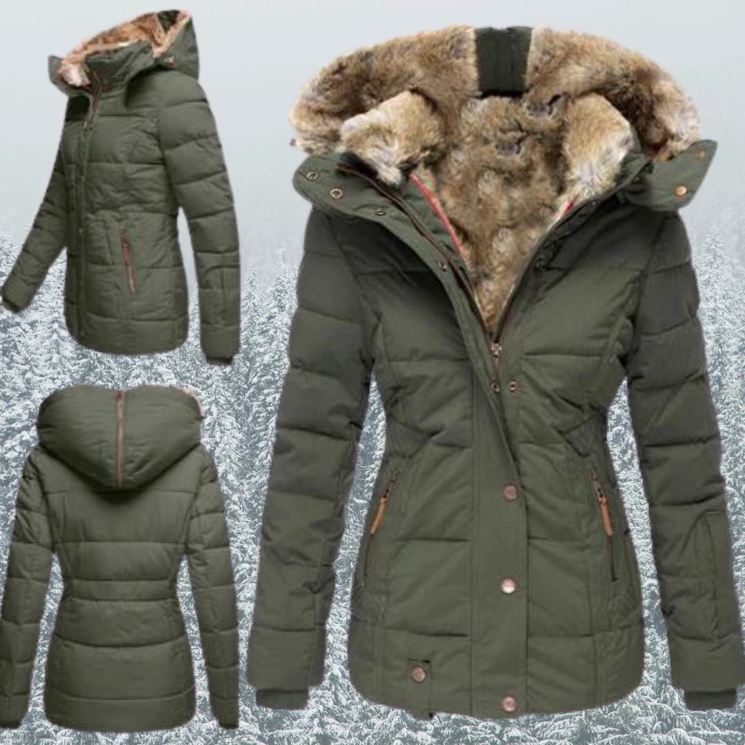 Winterjacke | Kapuze | Fell gefüttert | Pufferjacke | Damenjacke