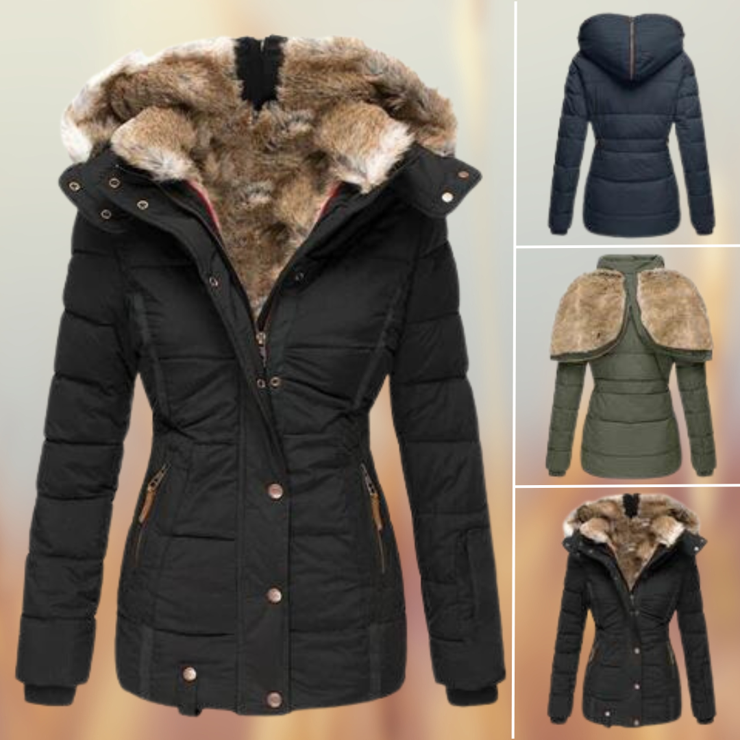 Winterjacke | Kapuze | Fell gefüttert | Pufferjacke | Damenjacke