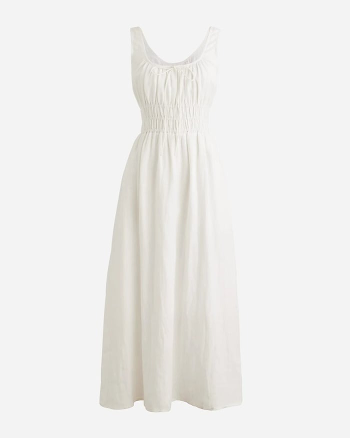 ANGELINA - GERAFFTES LEINENKLEID