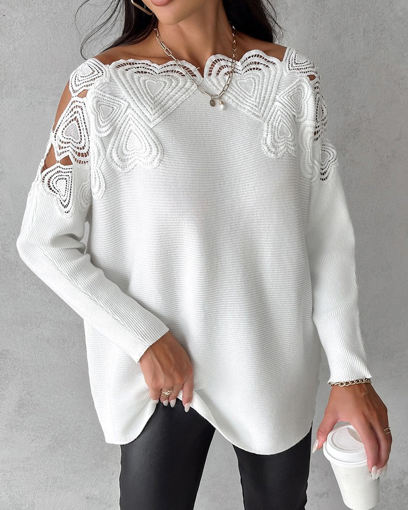 ElegantAura - Einzigartiger Patchwork-Pullover