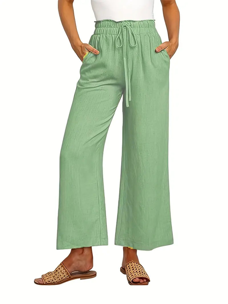 Alyssa - Hohe Taille Leinenhose für Damen