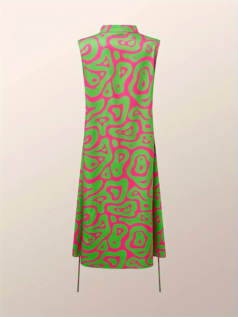 Minnie - Abstraktes Kleid mit V-Ausschnitt für Frühling und Sommer