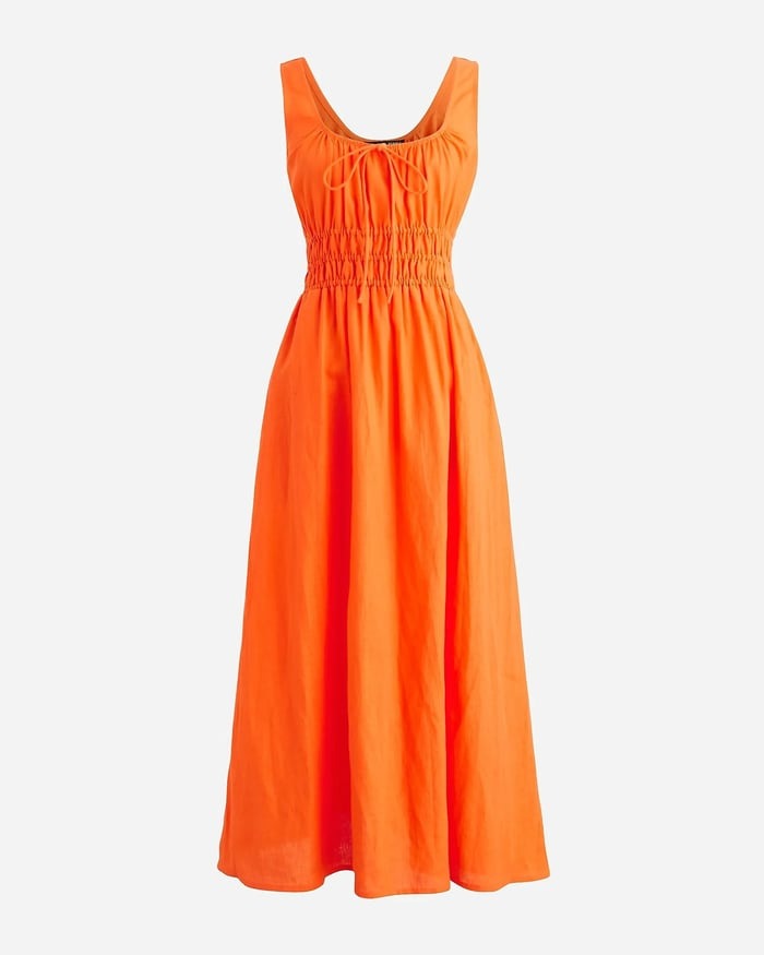 ANGELINA - GERAFFTES LEINENKLEID