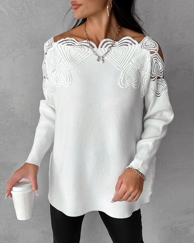 ElegantAura - Einzigartiger Patchwork-Pullover