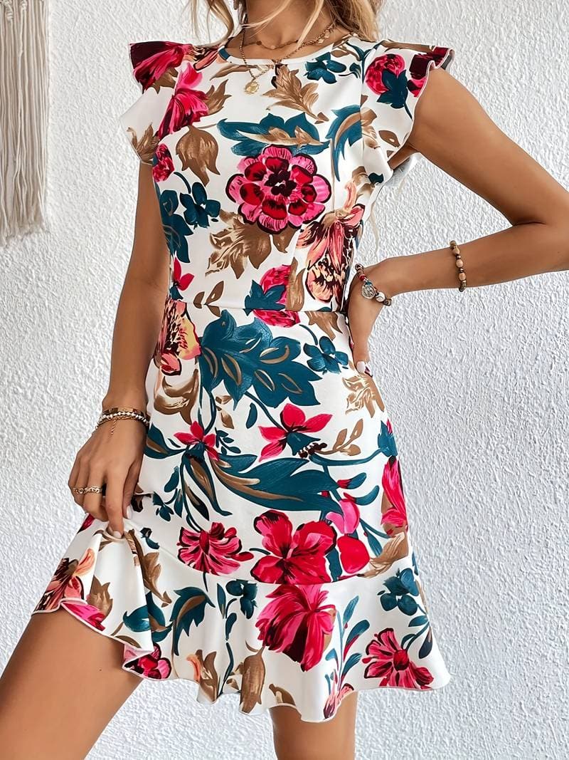 Liora | Blumenkleid mit Modernem Schnitt und Eleganter Silhouette für Damen
