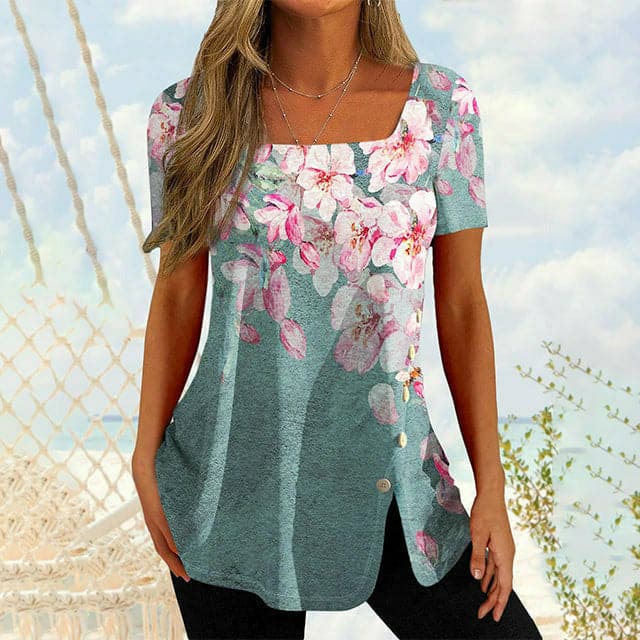Liora | Blumenbluse mit Zartem Stoff und Eleganten Details für Frauen