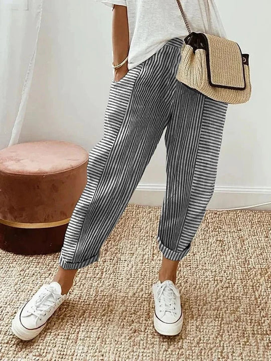 Jocelyn - Gestreifte Baumwollhose