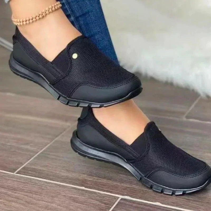 Precy - Slip-On Orthopädische Diabetiker Walking Schuhe, Easy Fit Leichte Flache Turnschuhe