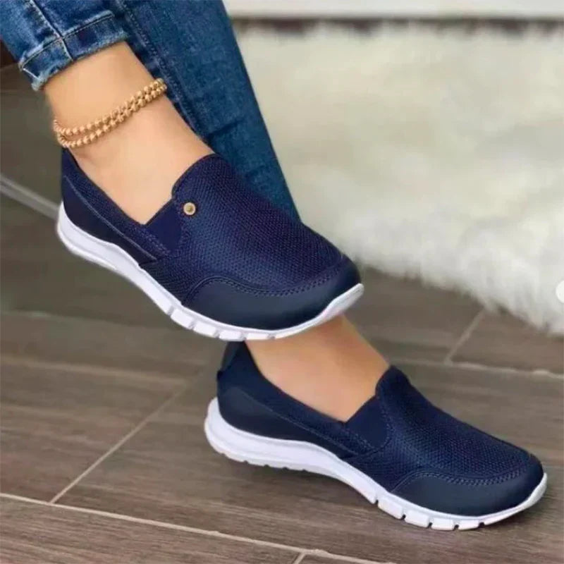 Precy - Slip-On Orthopädische Diabetiker Walking Schuhe, Easy Fit Leichte Flache Turnschuhe