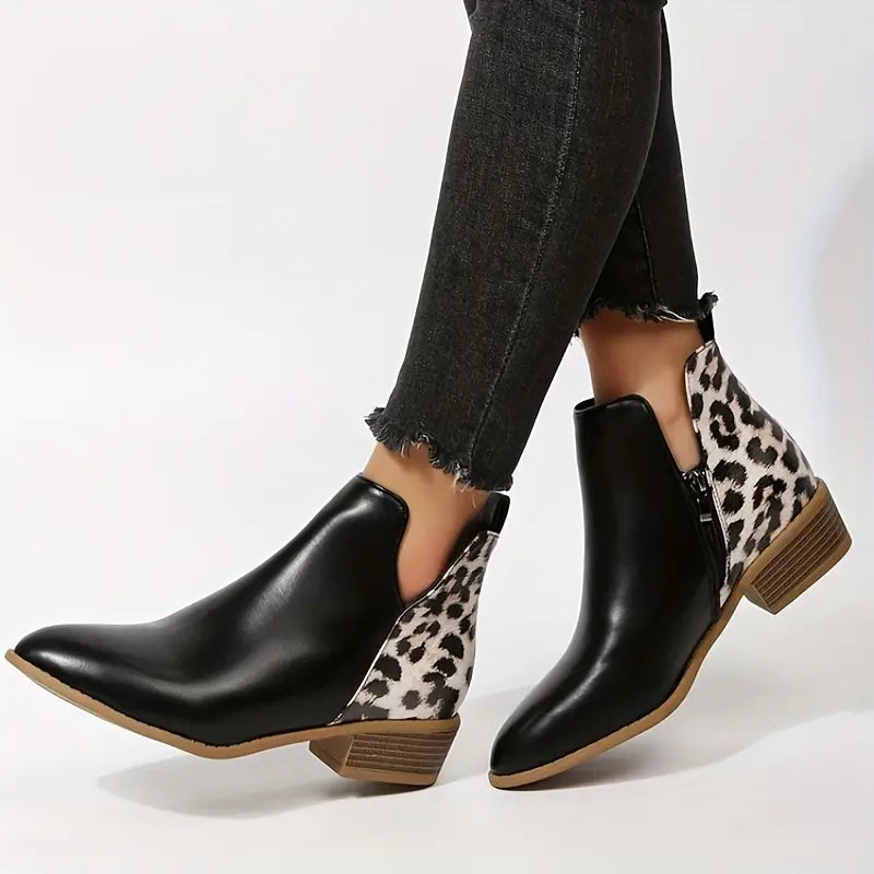 Zarina | Knöchelstiefel mit elegantem Leopardenmuster und praktischem Reißverschluss für Frauen