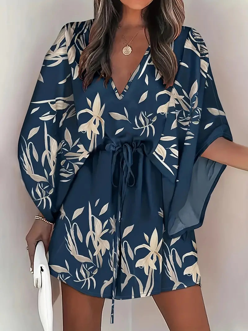 Livia | Minikleid mit Atmungsaktivem Stoff und Blumenmuster für Frauen