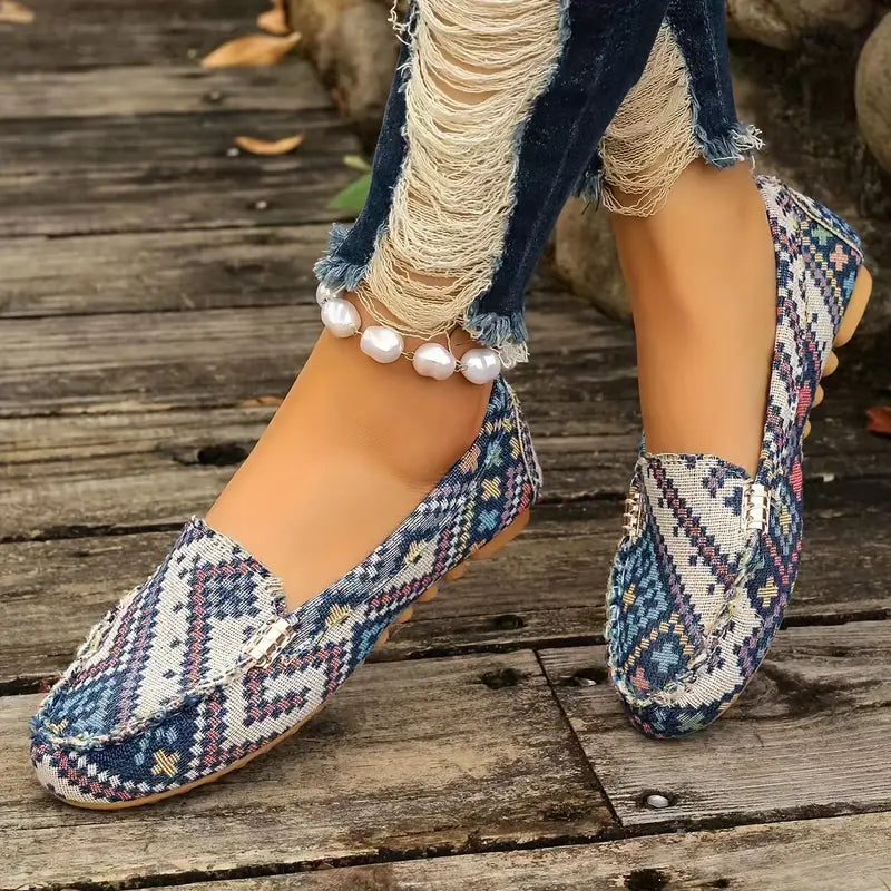 Jessca | Klassische Slipper mit Geschlossener Spitze und Print