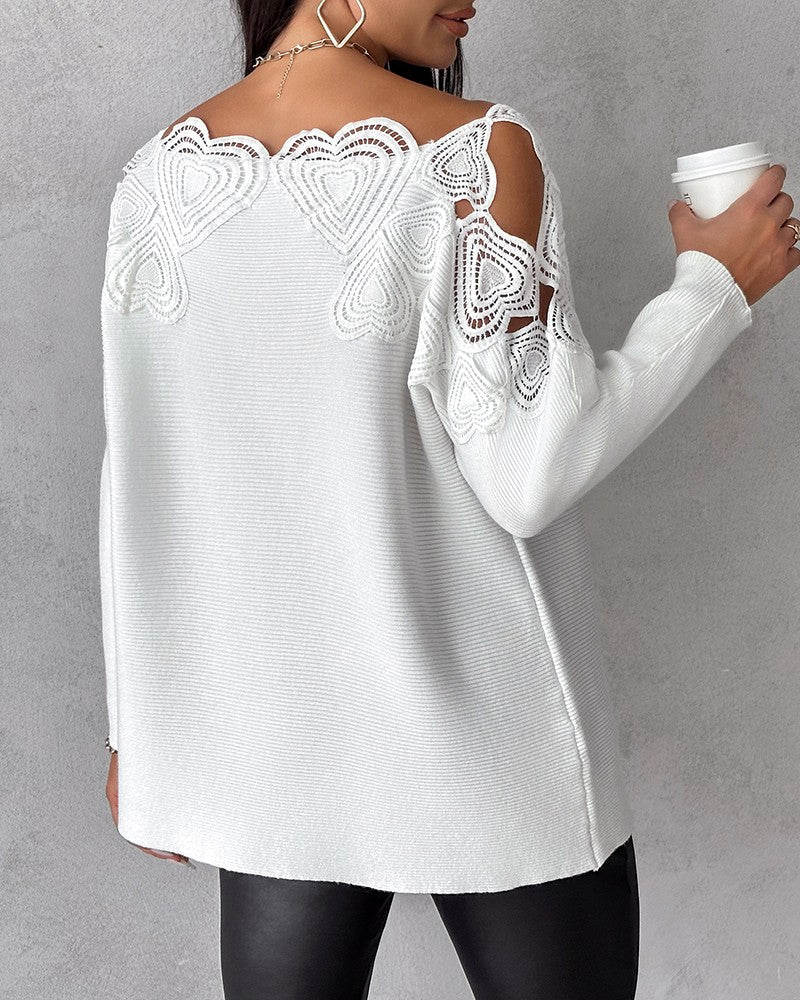 ElegantAura - Einzigartiger Patchwork-Pullover