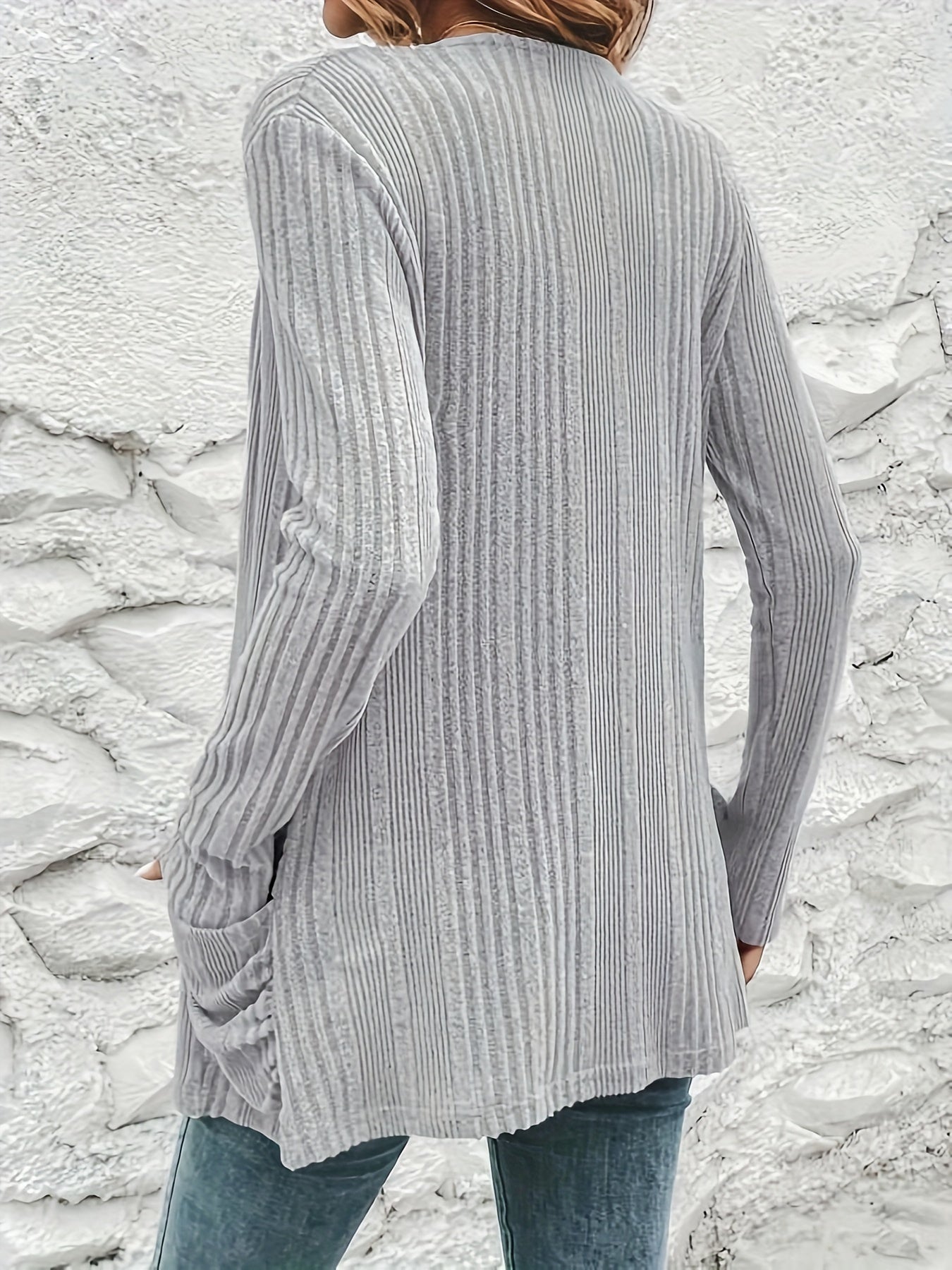 Amara - Rippenstrick-Strickjacke