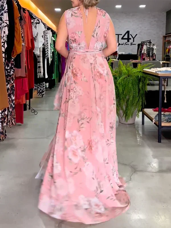 Lyra | Maxikleid mit Fließendem Stoff und Blumenmuster für Frauen