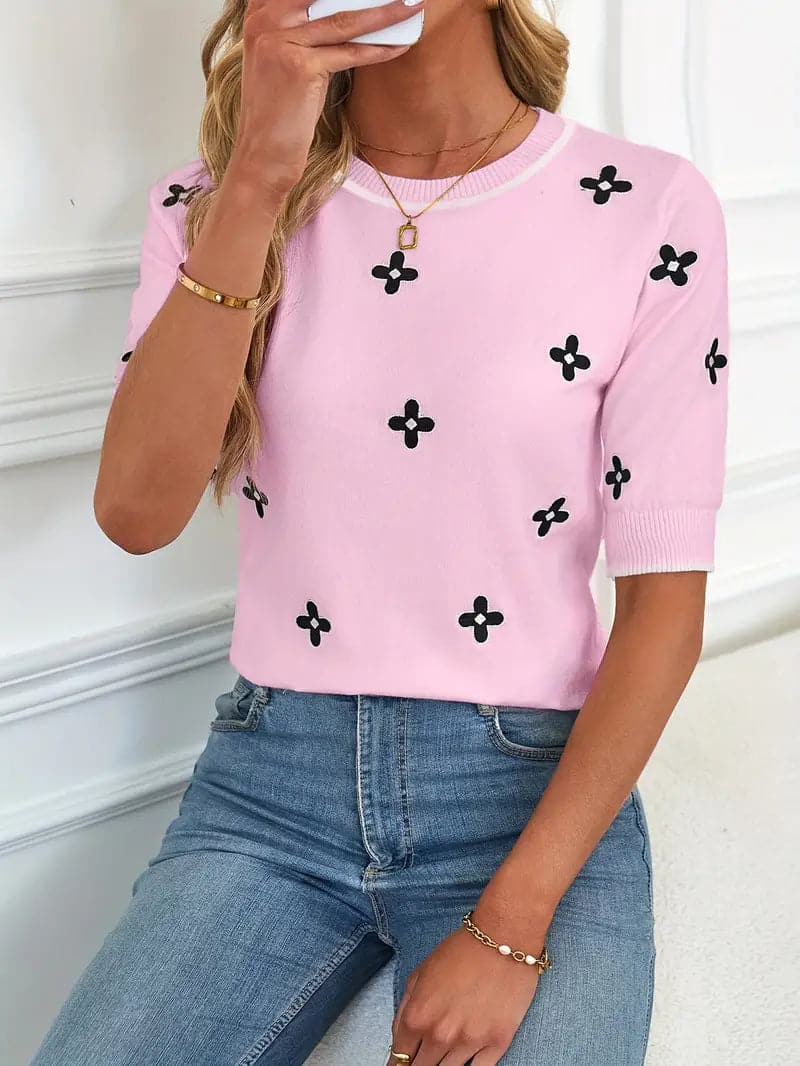 Liora | T-Shirt mit Verspieltem Muster und Bequemem Schnitt für Damen