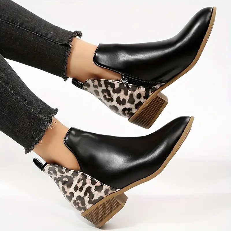 Zarina | Knöchelstiefel mit elegantem Leopardenmuster und praktischem Reißverschluss für Frauen