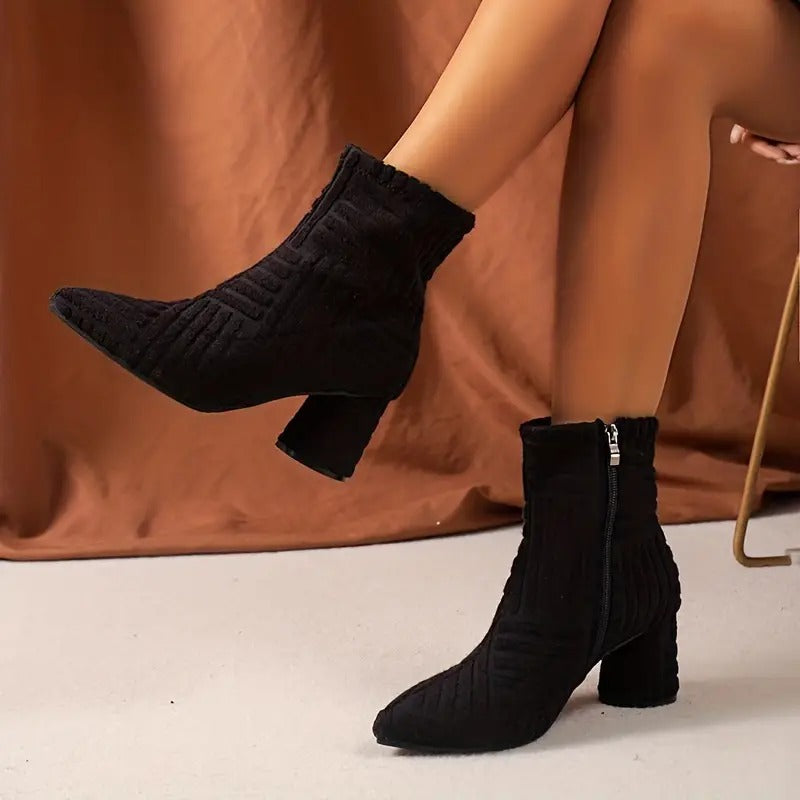 Monalies | Elegante Unifarbene Schuhe mit dickem Absatz