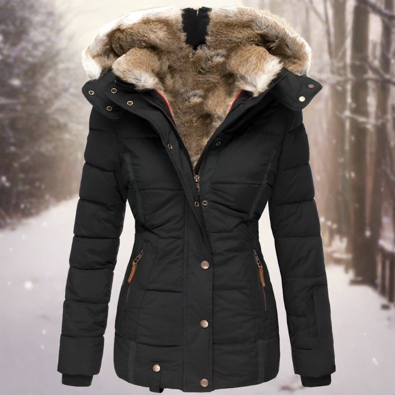 Livia | Winterjacke mit Eleganter Silhouette und Kunstpelzfutter für Frauen