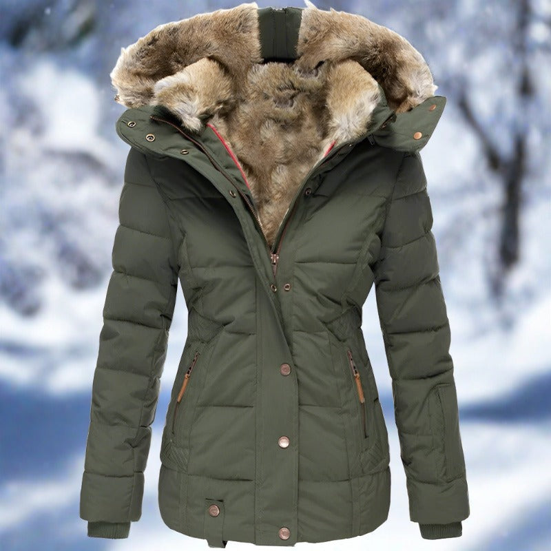 Livia | Winterjacke mit Eleganter Silhouette und Kunstpelzfutter für Frauen